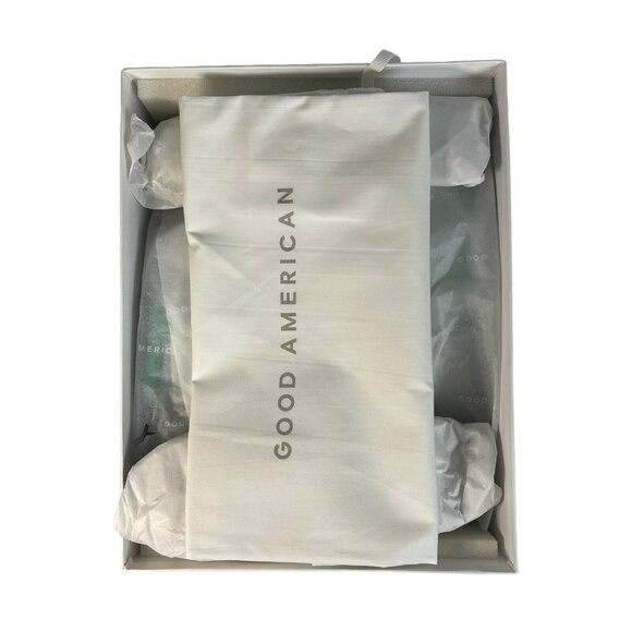 Good American Size 6.5 Heels Green Terry GA354T-X NEW Kardashian Summer Vacation - Picture 4 of 13